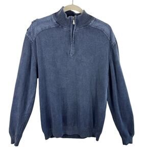 Method Dark Gray Ramie Cotton Shoulder Patch 1/4 Zip Pullover Sweater Men's XL